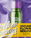 Vacuum Flow-Pack With Small Green Glass Bottle Mockup - Top View