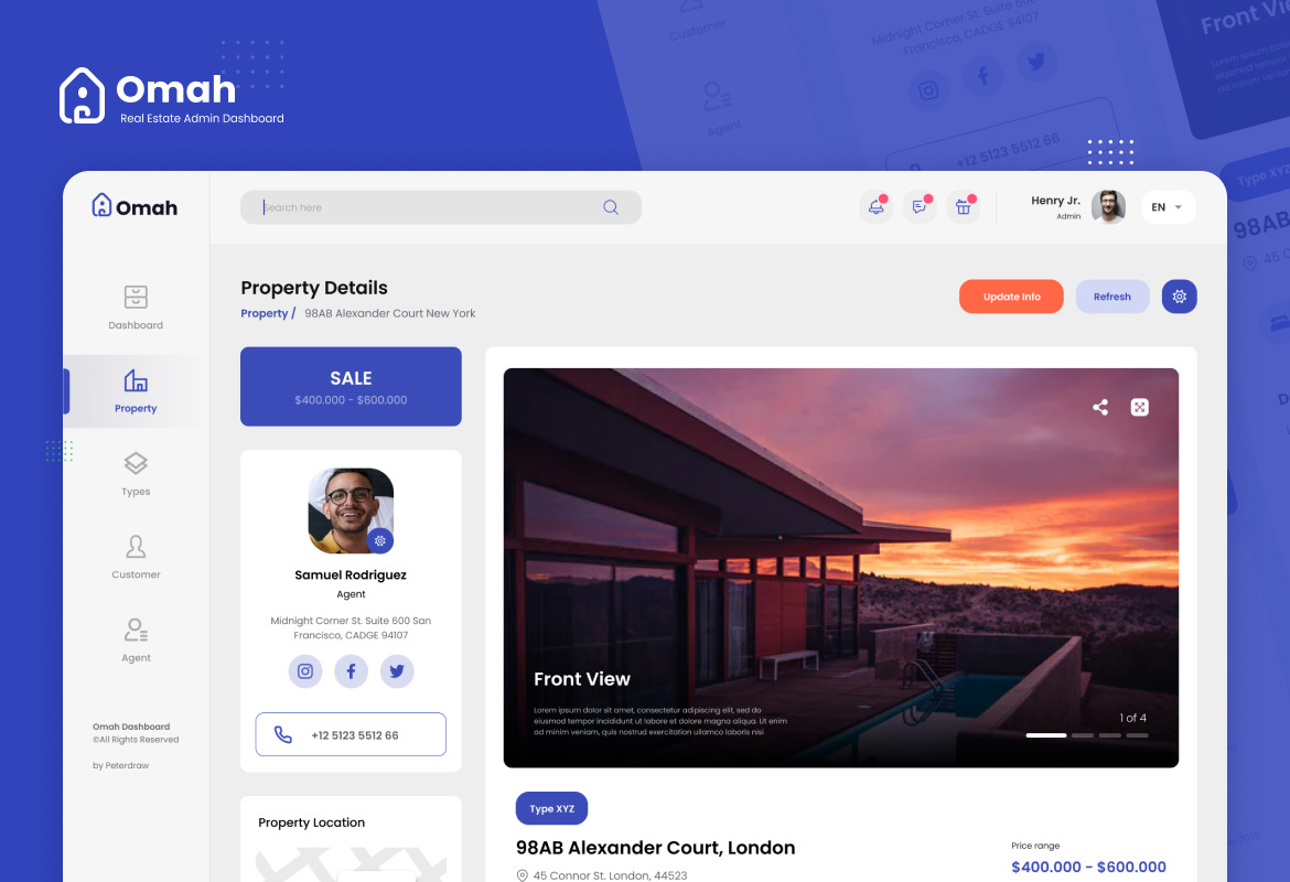 Real Estate Admin Dashboard UI Template