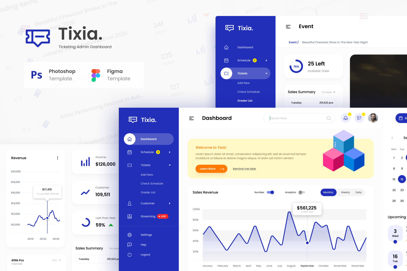 Tixia - Ticketing Admin Dashboard User Interface Tixia - Ticketing Admin Dashboard User Interface