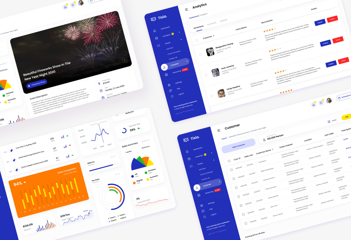 Tixia - Ticketing Admin Dashboard User Interface Tixia - Ticketing Admin Dashboard User Interface
