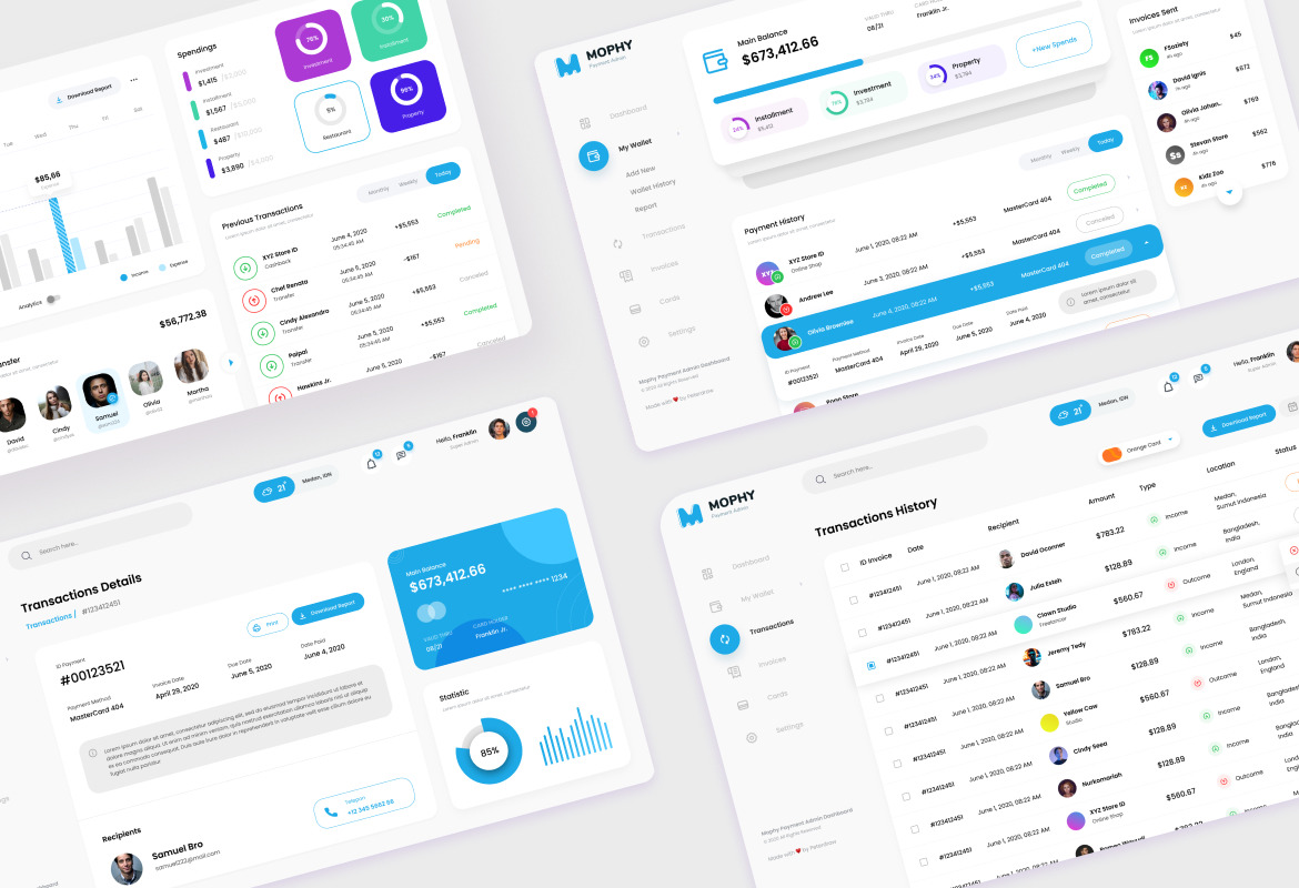 Mophy - Payment Admin Dashboard UI Template