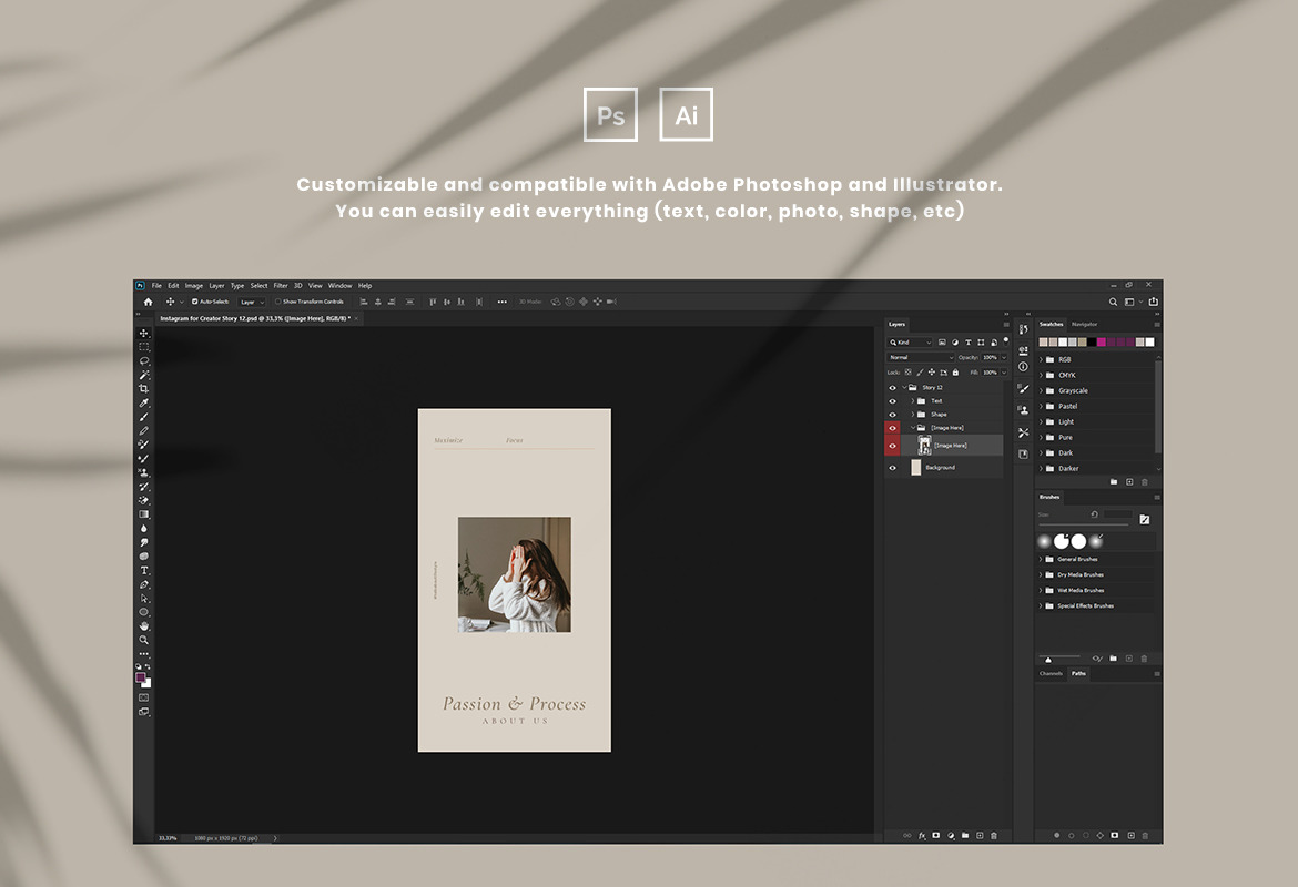 Minimalist Instagram Creator Post and Story Template Minimalist Instagram Creator Post and Story Template