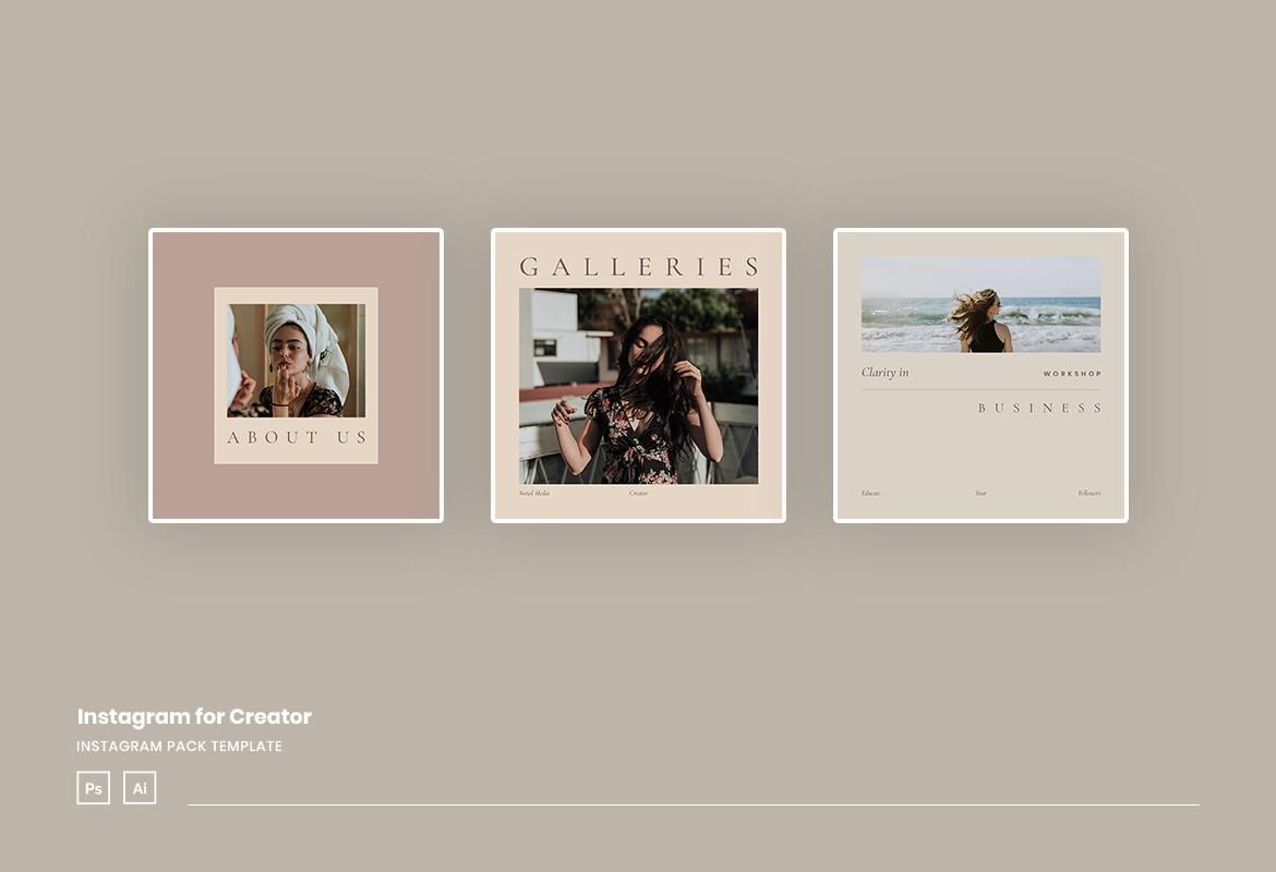 Minimalist Instagram Creator Post and Story Template Minimalist Instagram Creator Post and Story Template