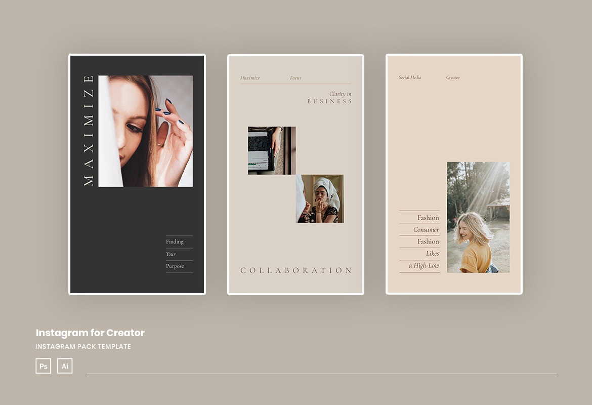 Minimalist Instagram Creator Post and Story Template Minimalist Instagram Creator Post and Story Template