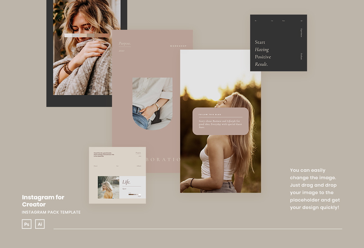 Minimalist Instagram Creator Post and Story Template Minimalist Instagram Creator Post and Story Template