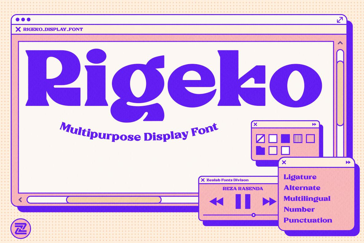 Rigeko - Unique Retro Display Font Rigeko - Unique Retro Display Font