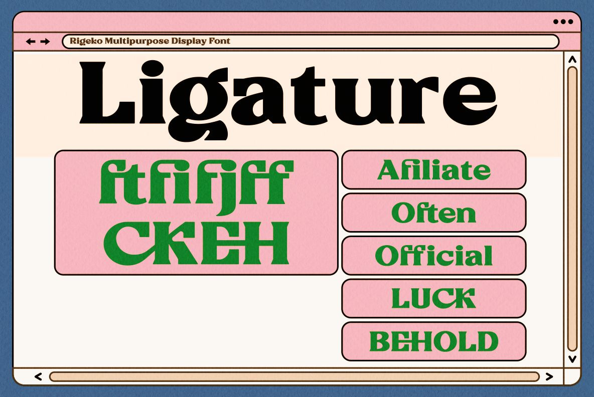 Rigeko - Unique Retro Display Font Rigeko - Unique Retro Display Font