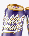 Two Metallic Drink Cans w/ Glossy Finish Mockup