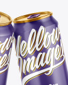 Two Metallic Drink Cans w/ Glossy Finish Mockup