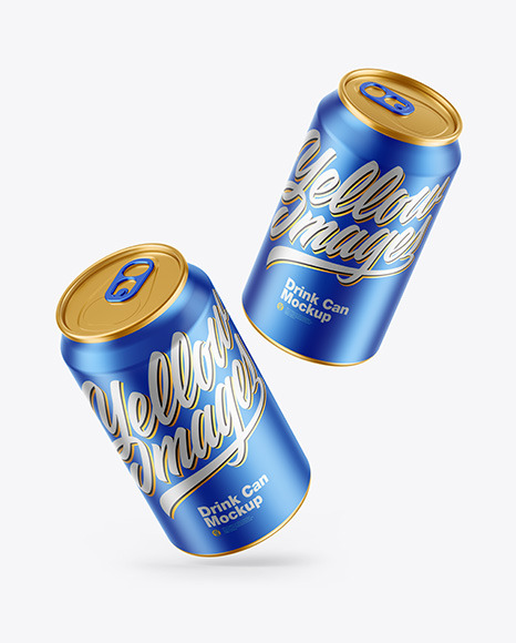 Matte Metallic Drink Cans Mockup