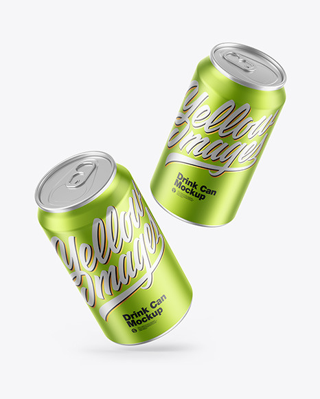 Matte Metallic Drink Cans Mockup