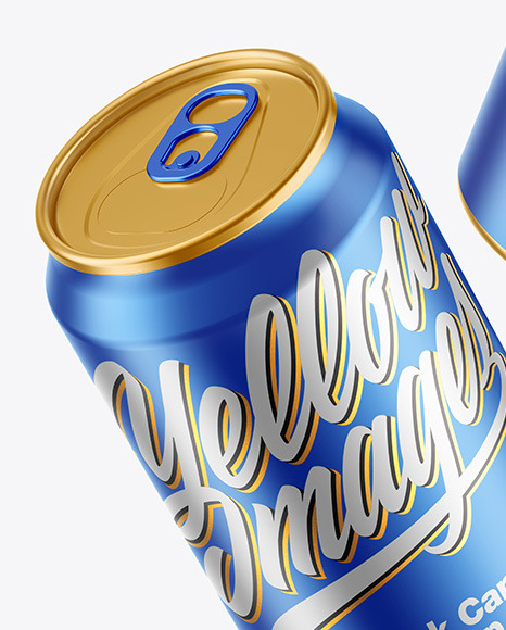 Matte Metallic Drink Cans Mockup