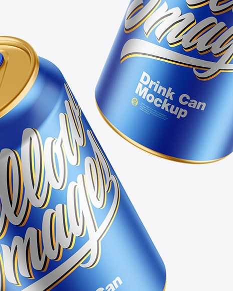 Matte Metallic Drink Cans Mockup