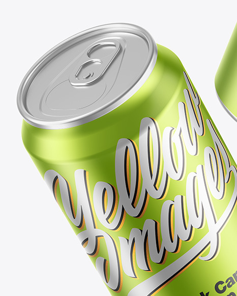 Matte Metallic Drink Cans Mockup