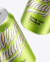 Matte Metallic Drink Cans Mockup