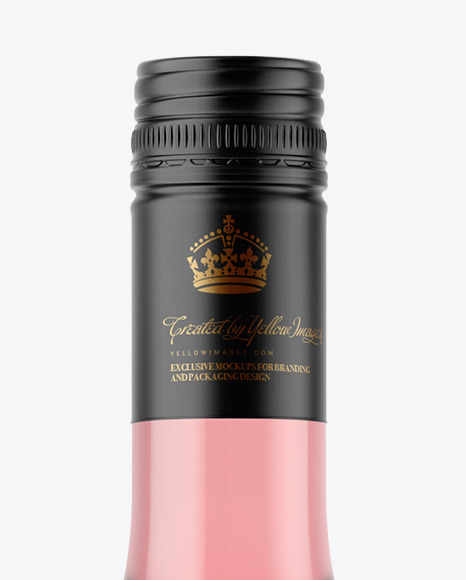 Clear Glass Pink Wine Bottle Mockup