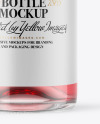 Clear Glass Pink Wine Bottle Mockup