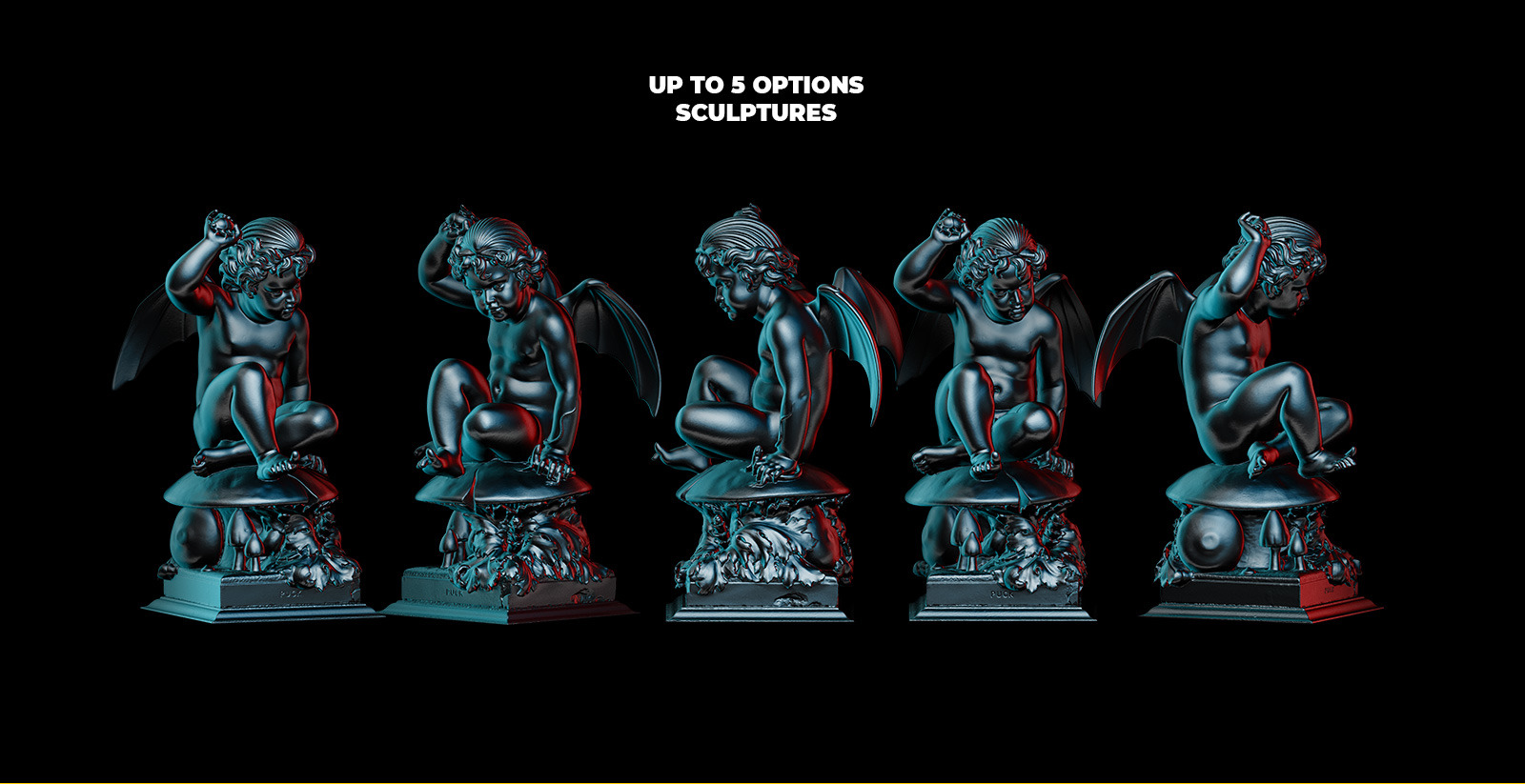 Collection of 343 Sculptures in black style # 08 for branding and design of your product