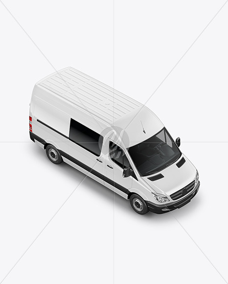 Van Mockup - Half Side View (High-Angle Shot)