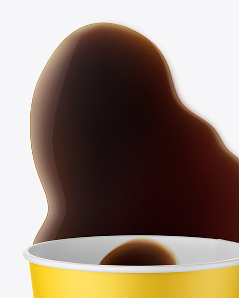 Paper Coffee Cup w/ Spilled Coffee Mockup