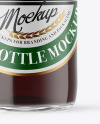 Clear Glass Bottle with Red Ale Mockup