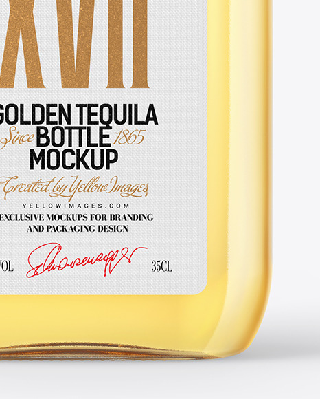 Glass Tequila Bottle Mockup