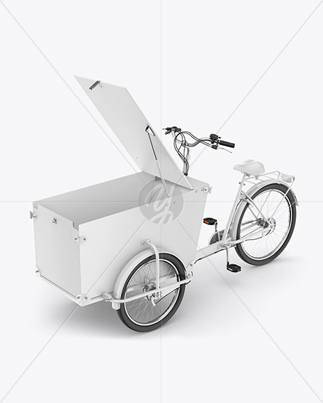 Cargo Bike w/ Opened Trunk Mockup - Half Side View Cargo Bike w/ Opened Trunk Mockup - Half Side View