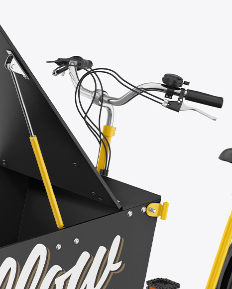 Cargo Bike w/ Opened Trunk Mockup - Half Side View Cargo Bike w/ Opened Trunk Mockup - Half Side View