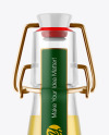 Clear Glass Lager Beer Bottle Mockup