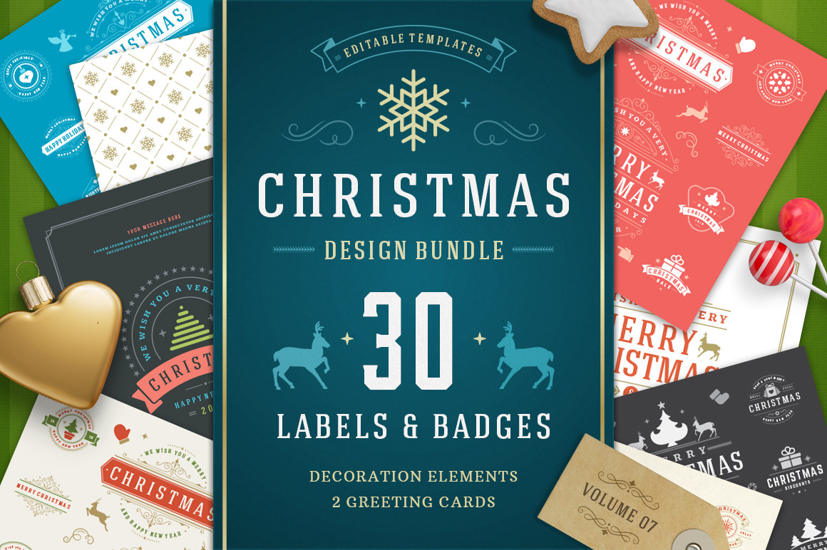 Christmas 30 Labels and Badges Christmas 30 Labels and Badges