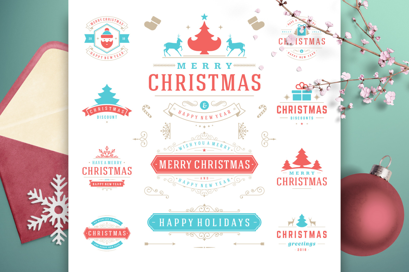 Christmas 30 Labels and Badges Christmas 30 Labels and Badges