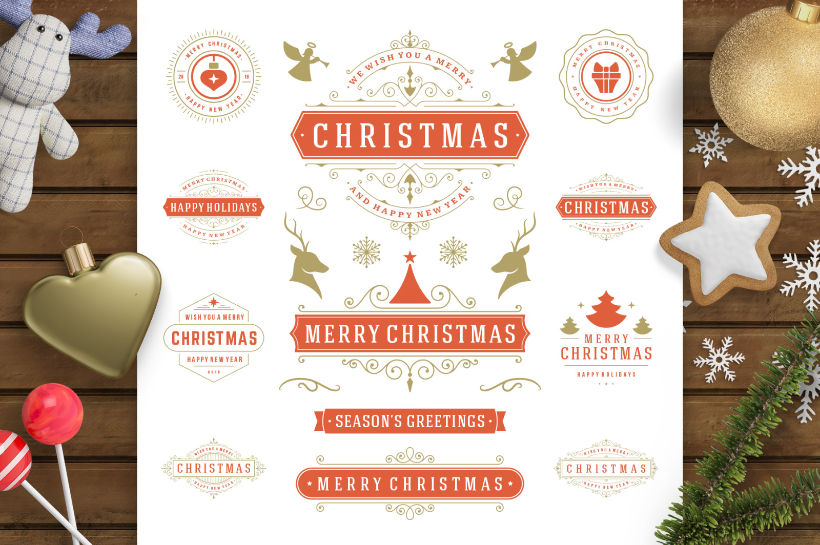Christmas 30 Labels and Badges Christmas 30 Labels and Badges