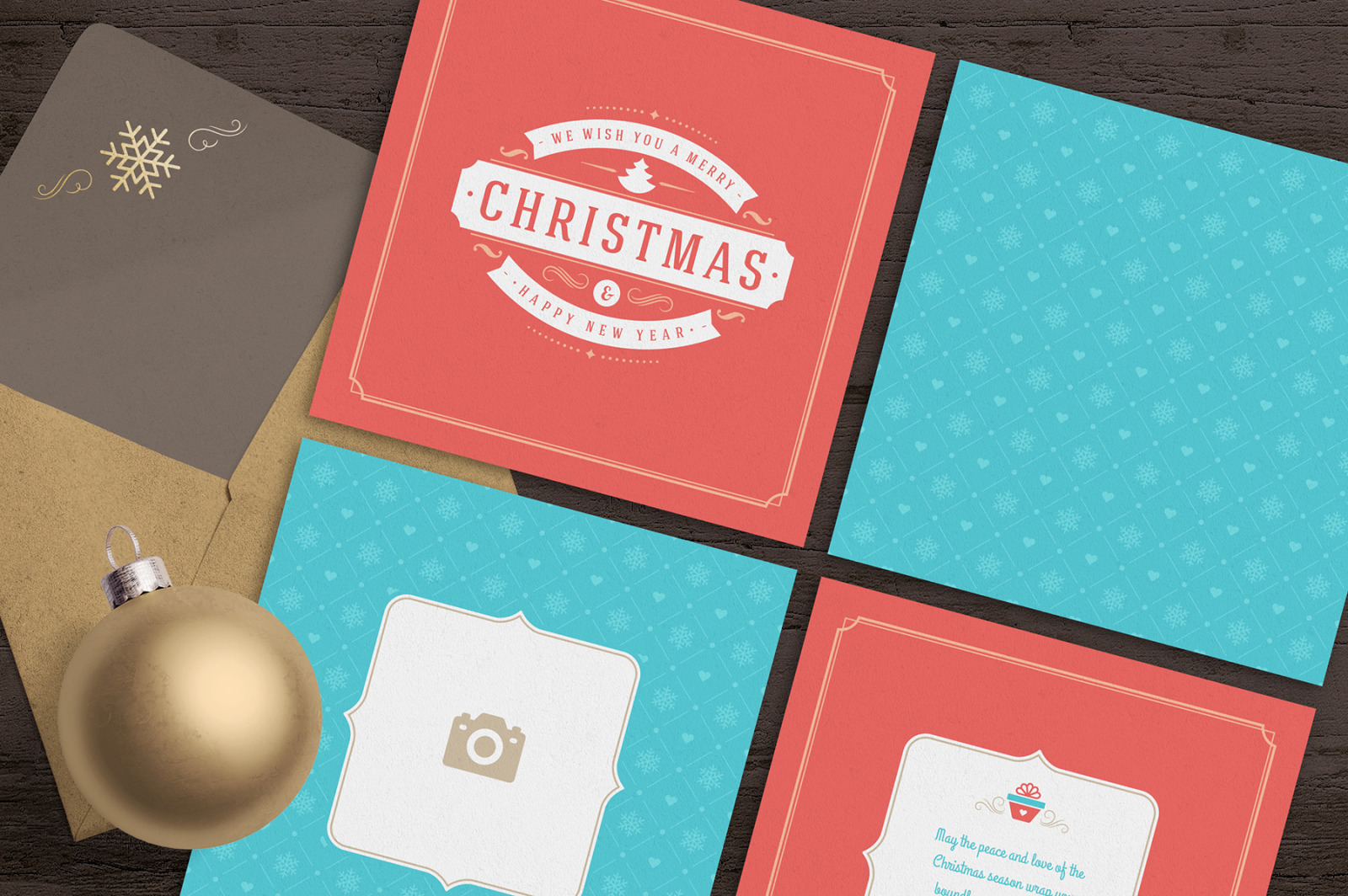 5 Christmas Greeting Cards 5 Christmas Greeting Cards