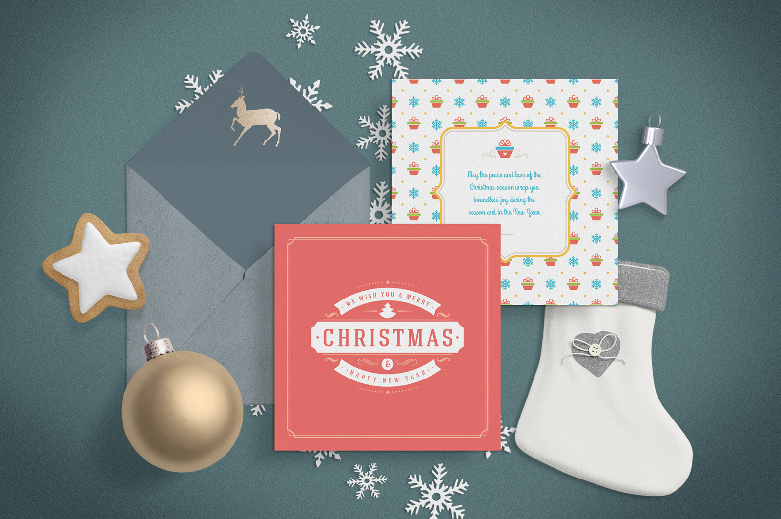 5 Christmas Greeting Cards 5 Christmas Greeting Cards