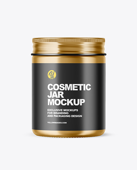 Metallic Cosmetic Jar Mockup