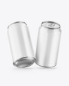 Two Metallic Drink Cans w/ Glossy Finish Mockup