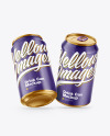 Two Metallic Drink Cans w/ Glossy Finish Mockup