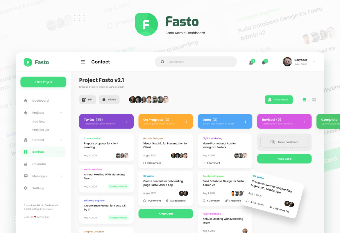 Fasto - Saas Admin Dashboard UI Design Template