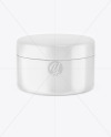 Closed Glossy Plastic Cosmetic Jar Mockup - Front View (High-Angle Shot)