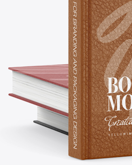 Hardcover Book w/ Leather Cover Mockup