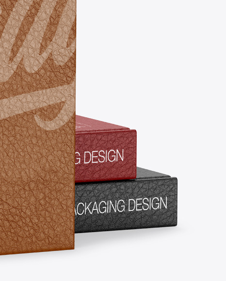 Hardcover Book w/ Leather Cover Mockup