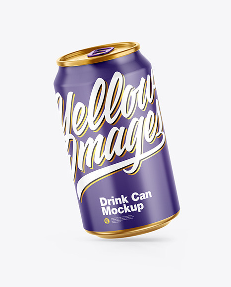 Metallic Drink Can w/ Glossy Finish Mockup