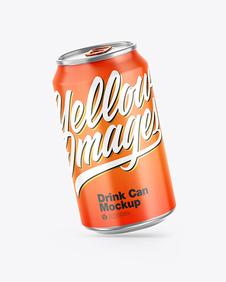 Metallic Drink Can w/ Glossy Finish Mockup