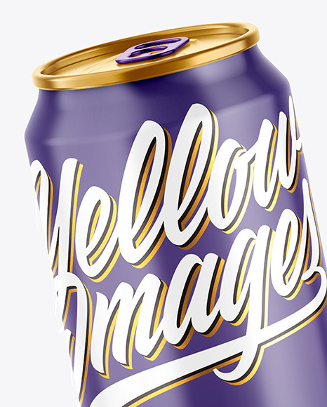 Metallic Drink Can w/ Glossy Finish Mockup