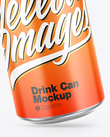 Metallic Drink Can w/ Glossy Finish Mockup