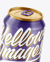 Metallic Drink Can w/ Glossy Finish Mockup