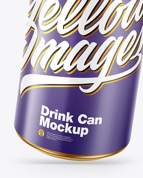 Metallic Drink Can w/ Glossy Finish Mockup