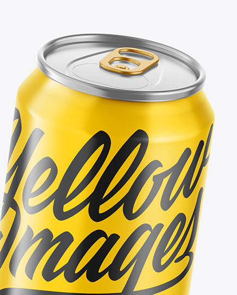 Metallic Drink Can w/ Glossy Finish Mockup