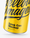 Metallic Drink Can w/ Glossy Finish Mockup