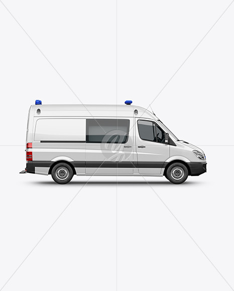 Van Ambulance Mockup - Side View